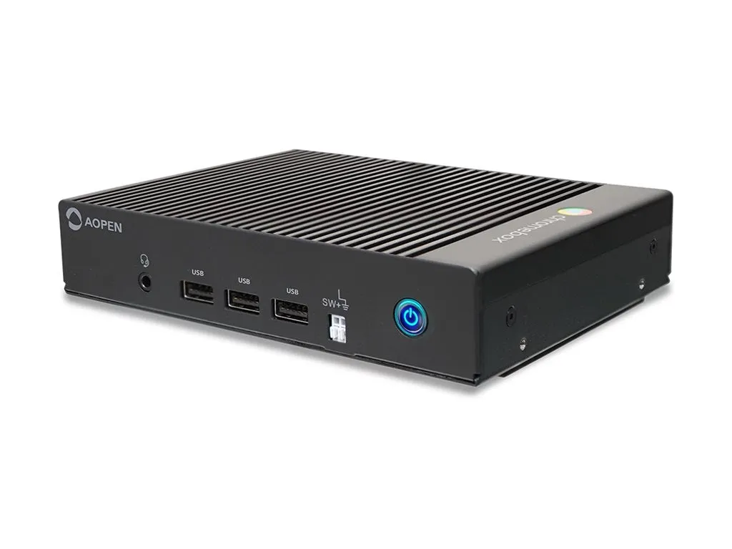 AOpen Chromebox Mini 2 - Mini PC 1 x Celeron N4500 / up to 2.8 GHz - RAM 8 GB - SSD - eMMC 32 GB - UHD Graphics - Gigabit Ethernet, 91.CM200.GA20
