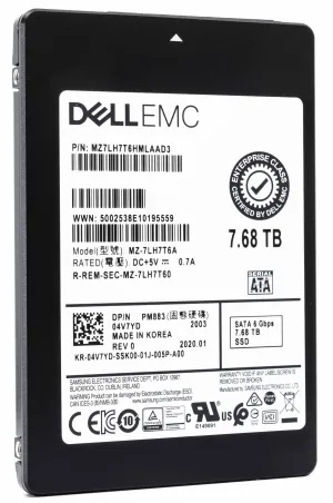 Dell 04V7YD 7.68TB SATA 6Gb/s 2.5" Read Intensive SSD