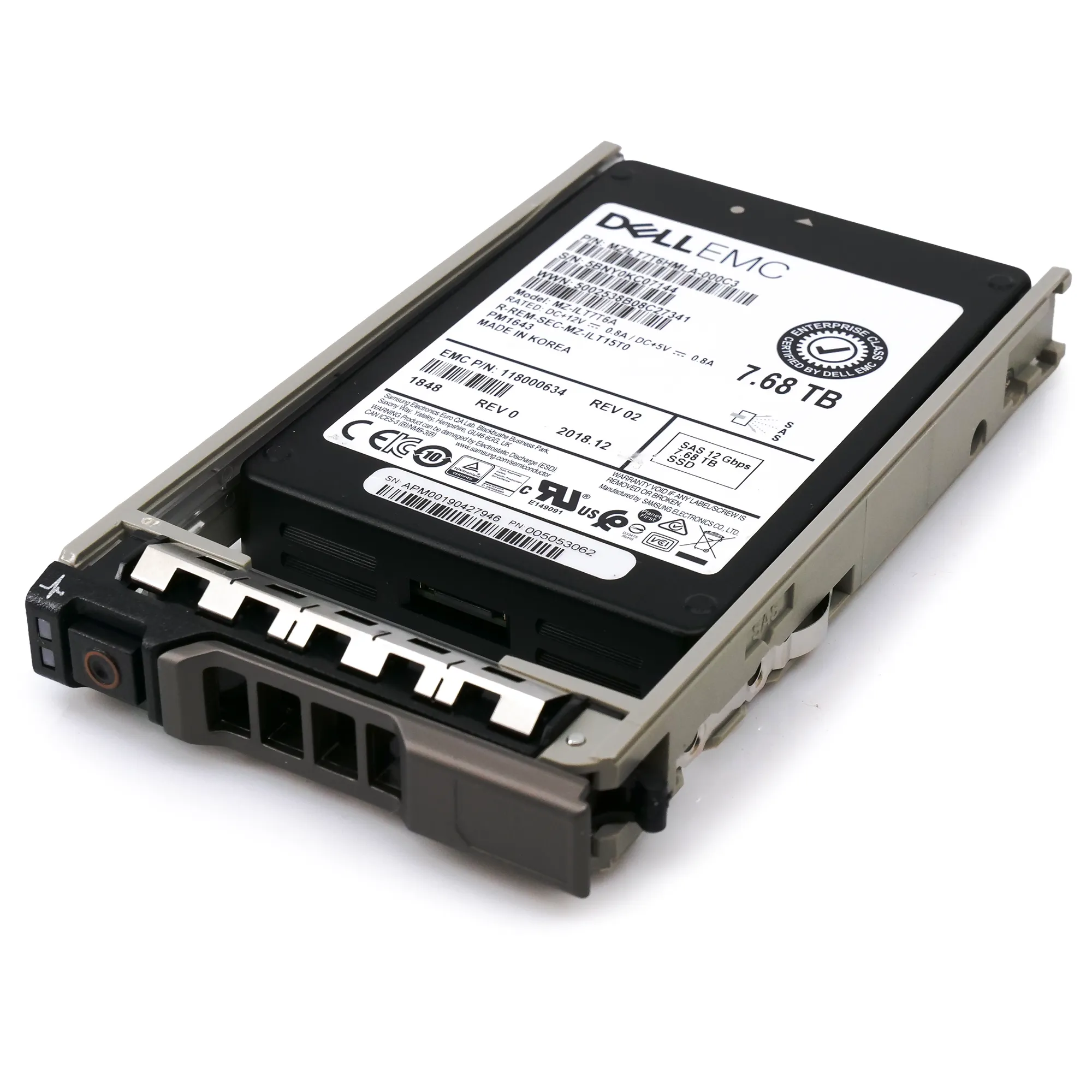 Dell EMC 118000634 G13 7.68TB SAS 12Gb/s 512e 1DWPD 2.5in Refurbished SSD