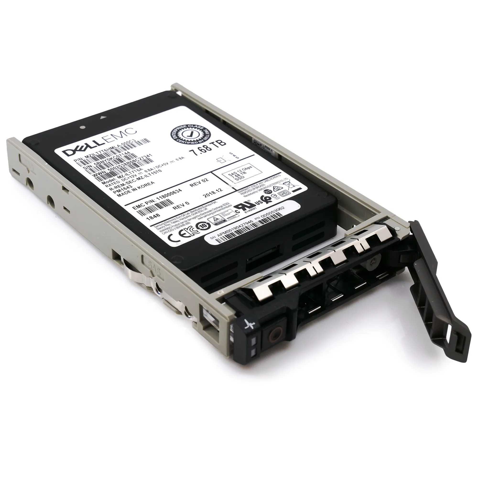 Dell EMC 118000634 G13 7.68TB SAS 12Gb/s 512e 1DWPD 2.5in Refurbished SSD