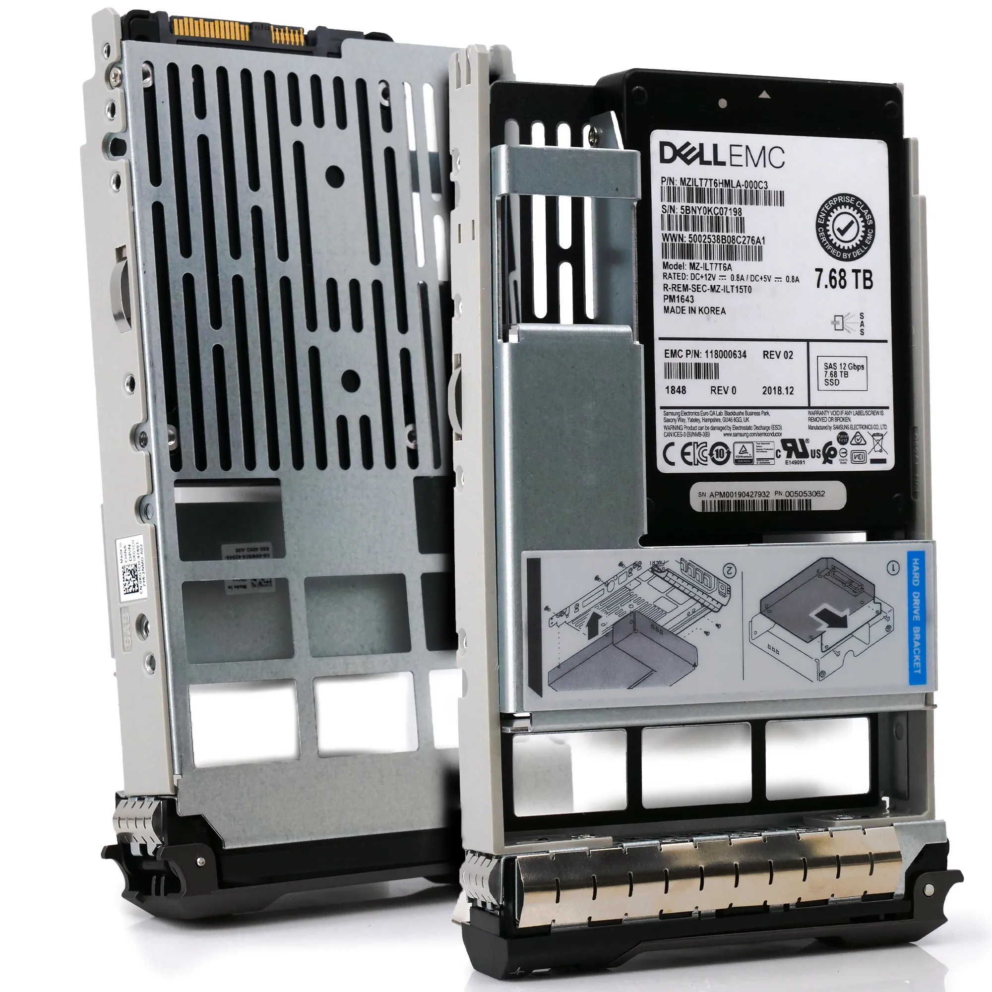 Dell EMC 118000634 G13 7.68TB SAS 12Gb/s 512e 1DWPD 3.5in Recertified Solid State Drive