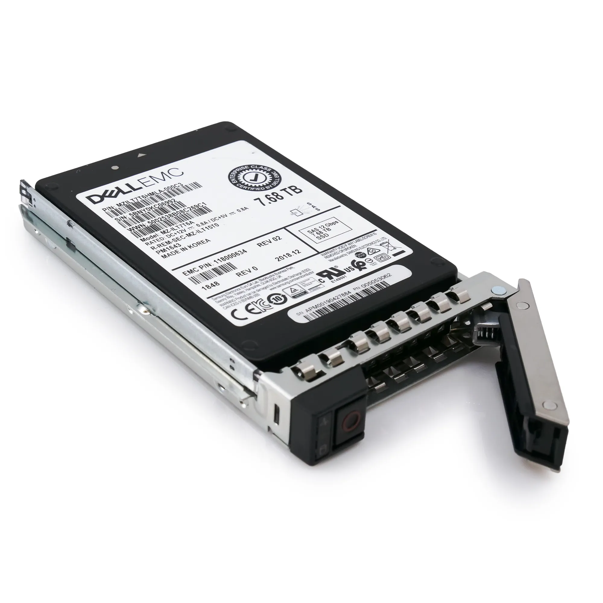 Dell EMC 118000634 G14 7.68TB SAS 12Gb/s 512e 1DWPD 2.5in Solid State Drive