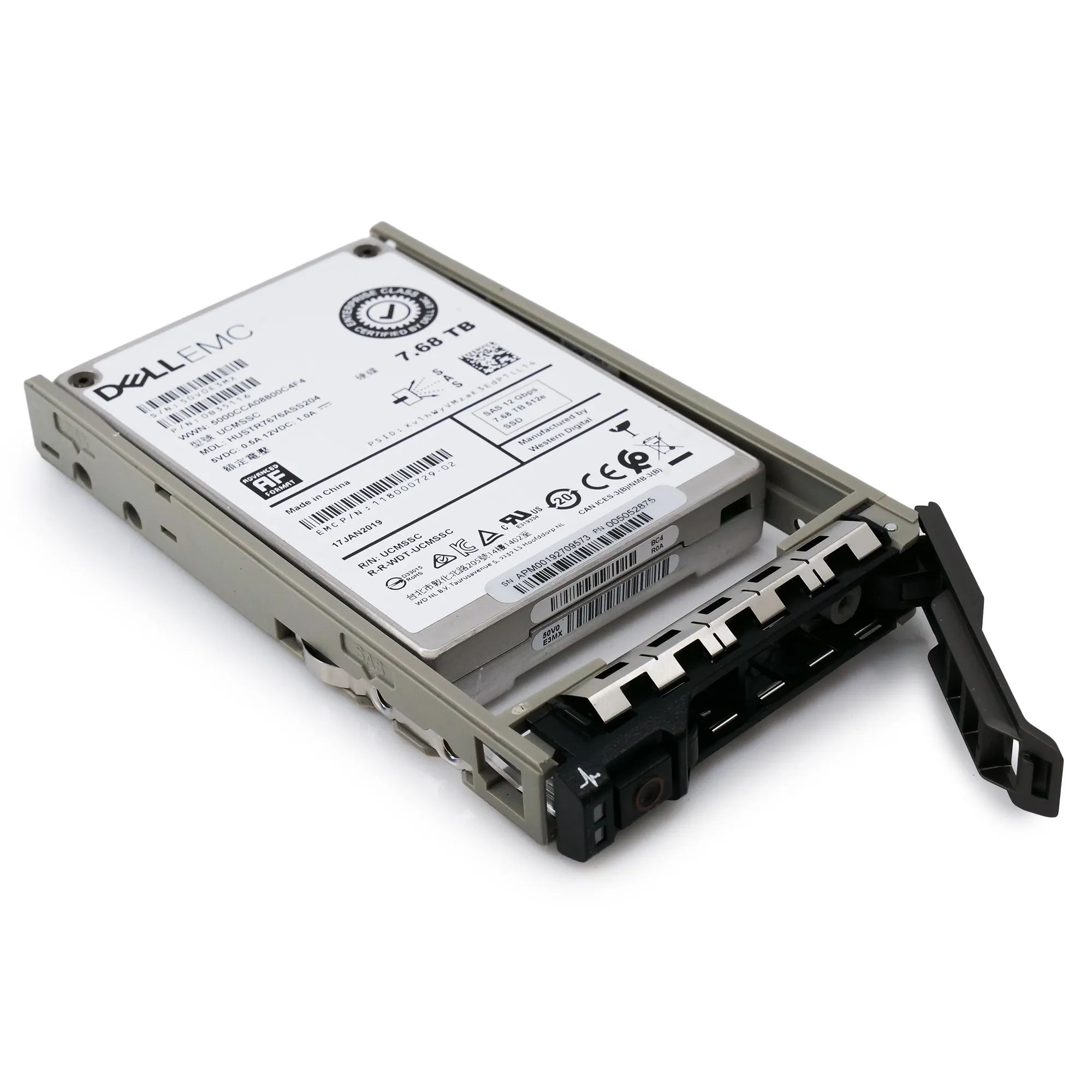 Dell EMC G13 HUSTR7676ASS204 0B35116 7.68TB SAS 12Gb/s 512e 1DWPD Read Intensive 2.5in Recertified Solid State Drive