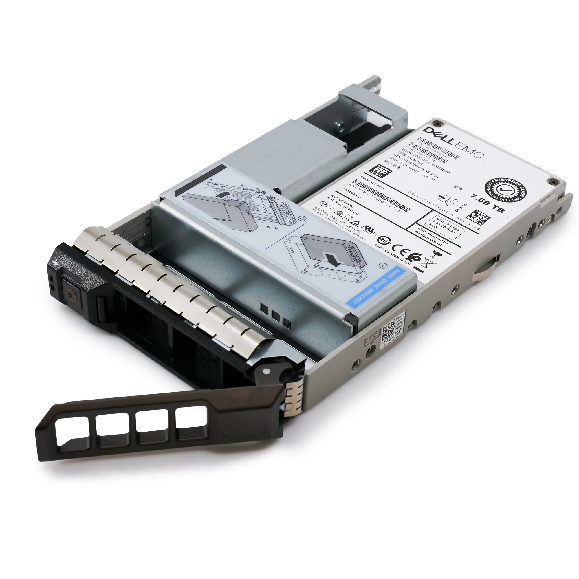 Dell EMC G13 HUSTR7676ASS204 0B35116 7.68TB SAS 12Gb/s 512e 1DWPD Read Intensive 3.5in Recertified Solid State Drive