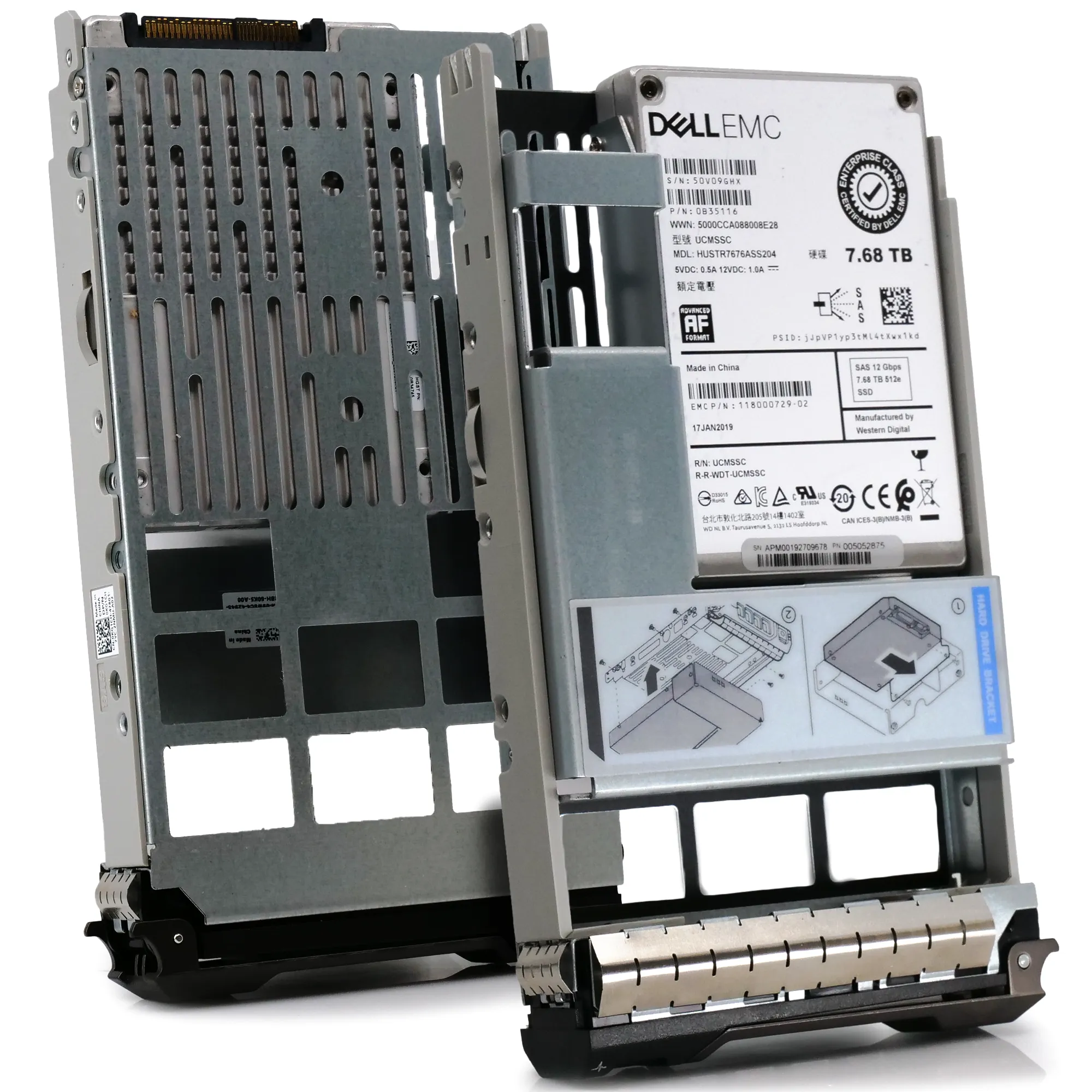 Dell EMC G13 HUSTR7676ASS204 0B35116 7.68TB SAS 12Gb/s 512e 1DWPD Read Intensive 3.5in Recertified Solid State Drive