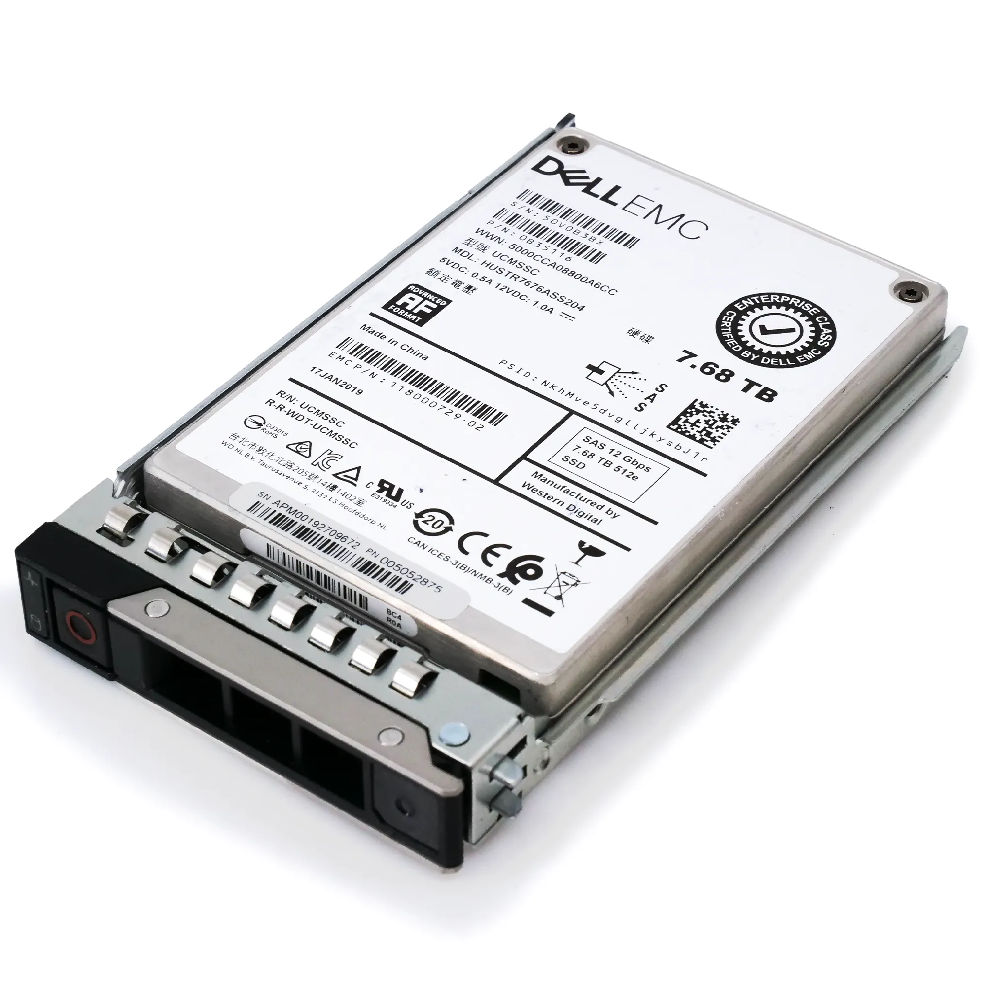 Dell EMC G14 HUSTR7676ASS204 0B35116 7.68TB SAS 12Gb/s 512e 1DWPD Read Intensive 2.5in Refurbished SSD
