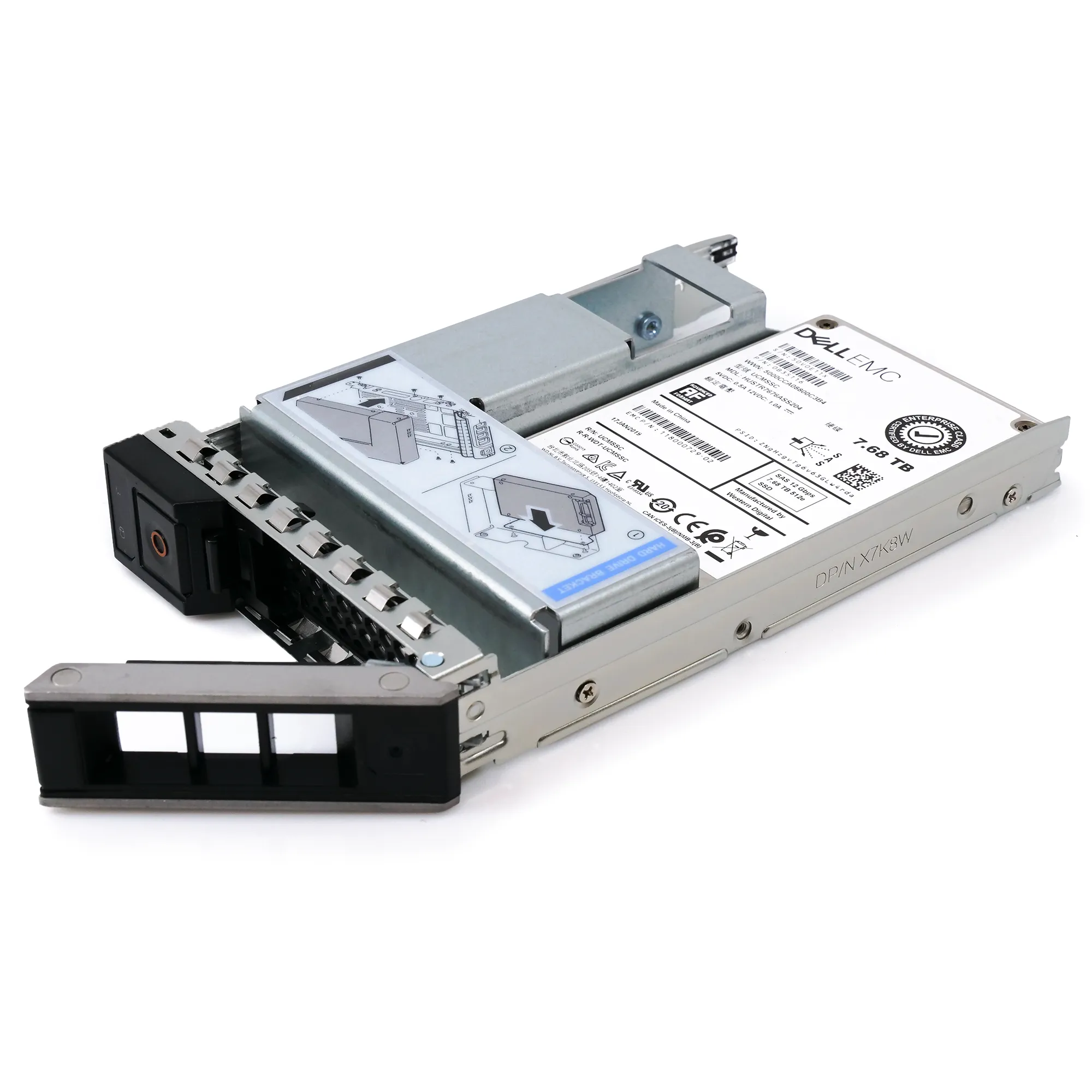 Dell EMC G14 HUSTR7676ASS204 0B35116 7.68TB SAS 12Gb/s 512e 1DWPD Read Intensive 3.5in Solid State Drive