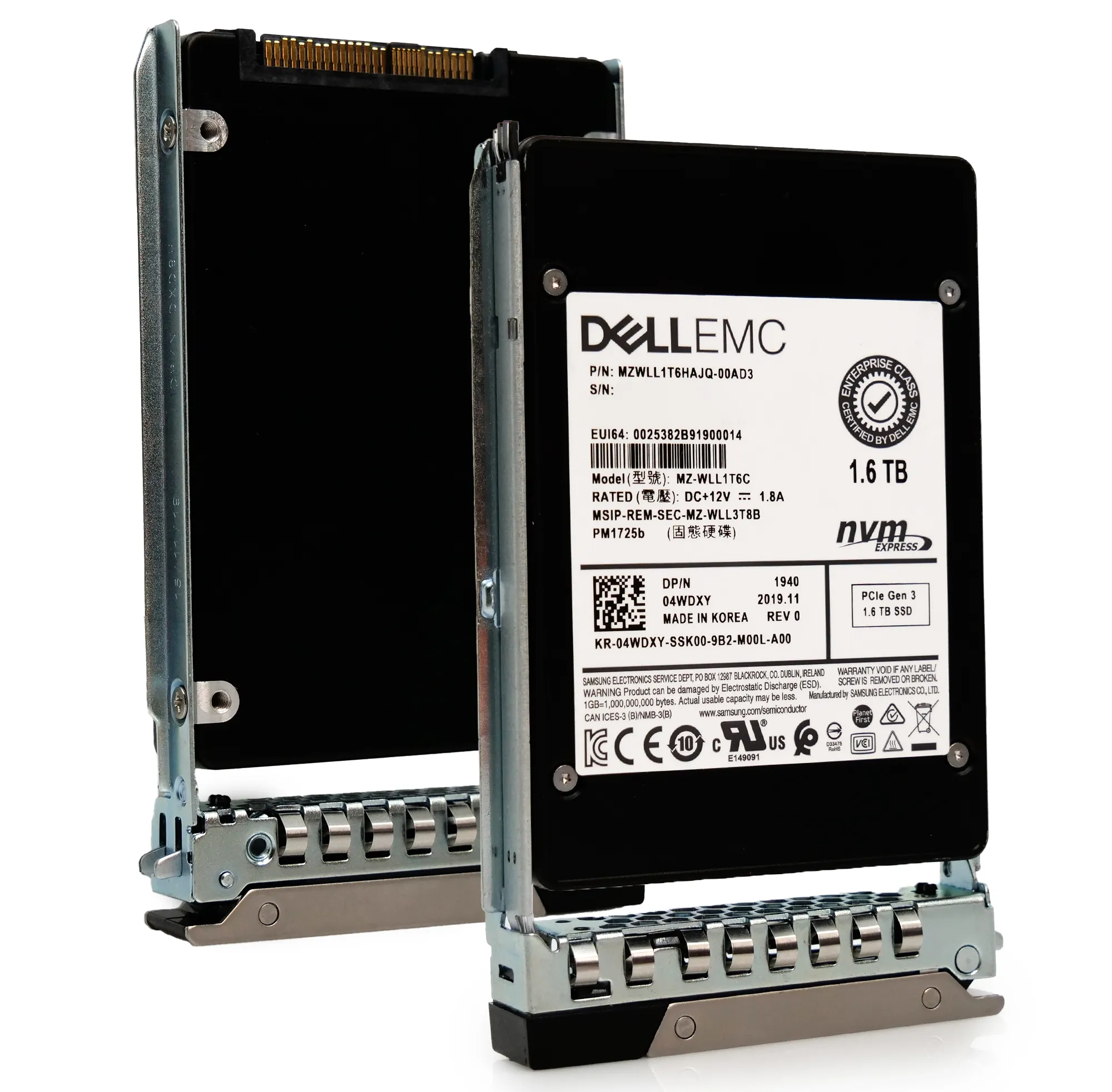 Dell G14 04WDXY 1.6TB 3 DWPD PCIe Gen 3.0 x4 4GB/s Read Intensive 3D TLC 2.5in Recertified Solid State Drive