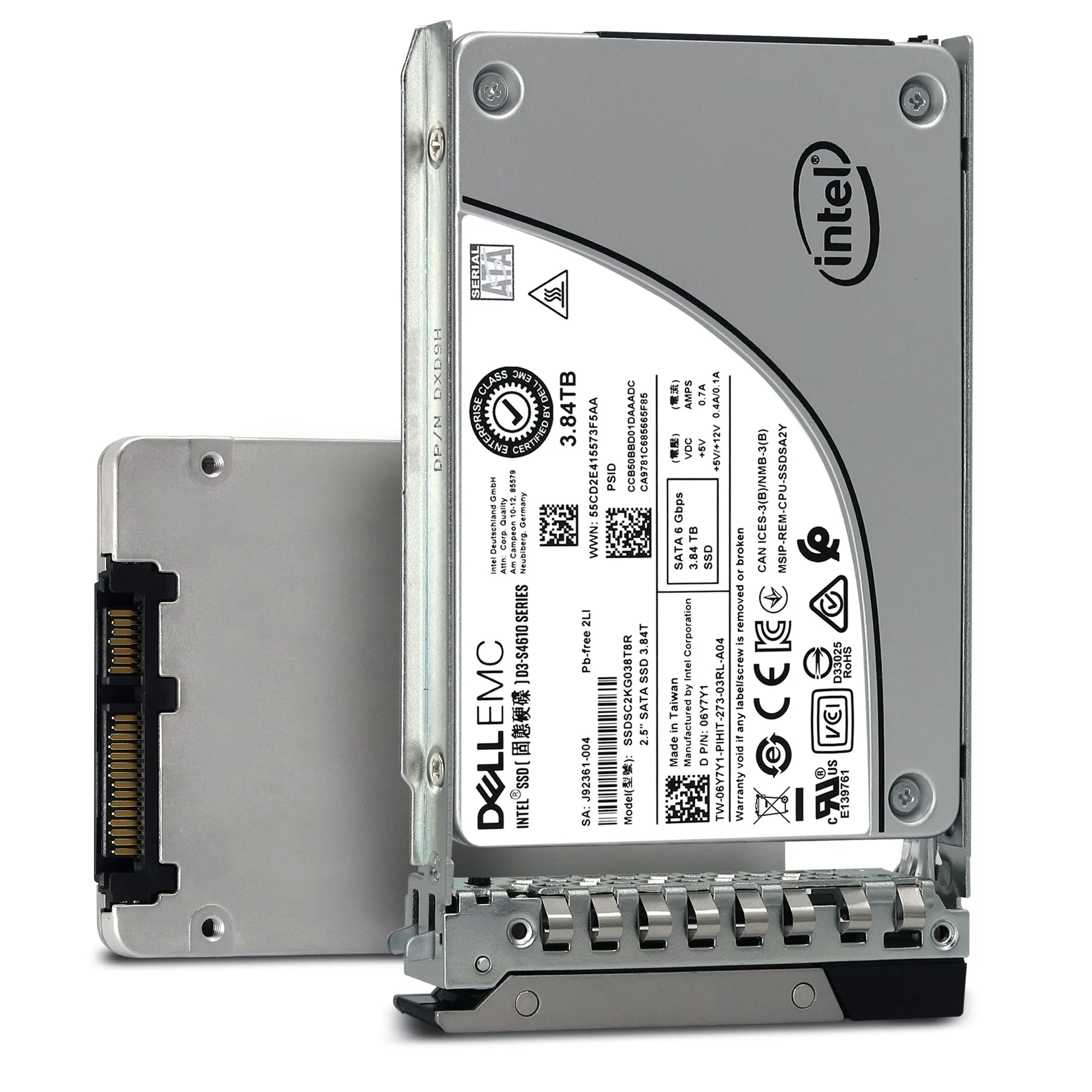 Dell G14 SSDSC2KG038T8R 06Y7Y1 3.84TB SATA 6Gb/s 3D TLC 3DWPD 2.5in Solid State Drive