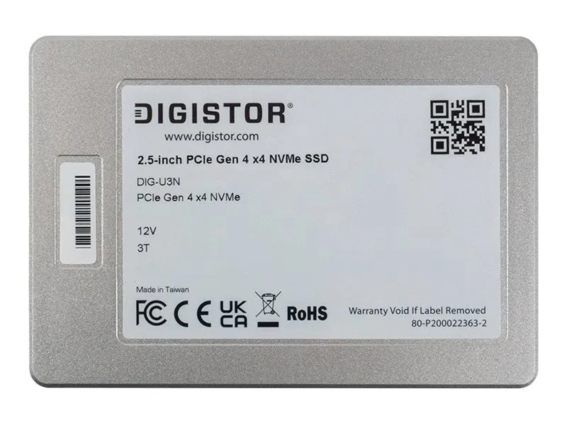 DIGISTOR - SSD - Read Intensive, High Performance - encrypted - 30.72 TB - 1 DWPD - internal - 2.5 - U.3 PCIe 4.0 x4 (NVMe) - DIG-P4U30G31-30720