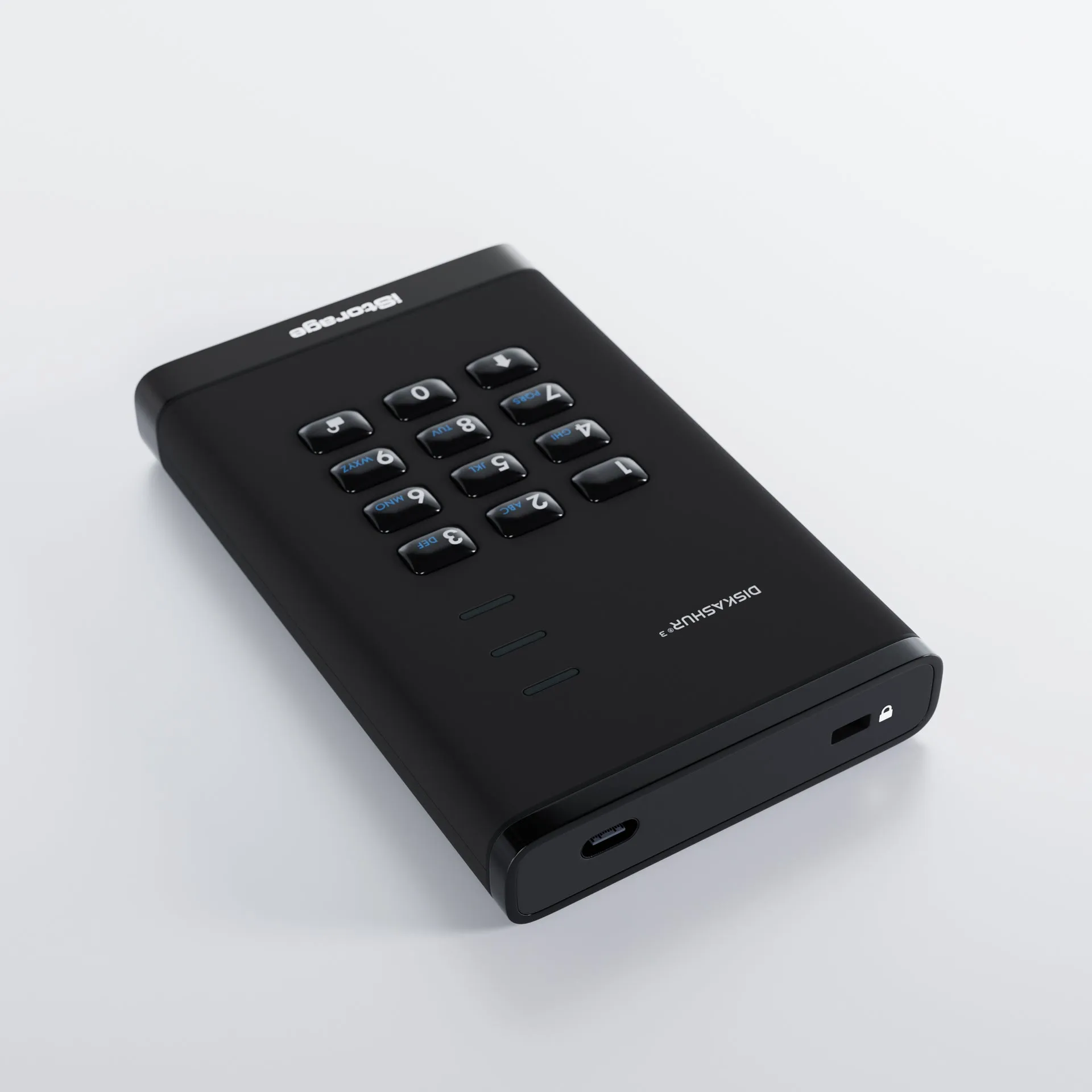diskAshur3 Hardware Encrypted SSD by iStorage-Black