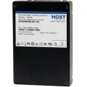 HGST SN100 HUSPR3216ADP301 0T00837 1.6TB PCIe Gen 3.0 x4 U.2 NVMe 2.5in Solid State Drive