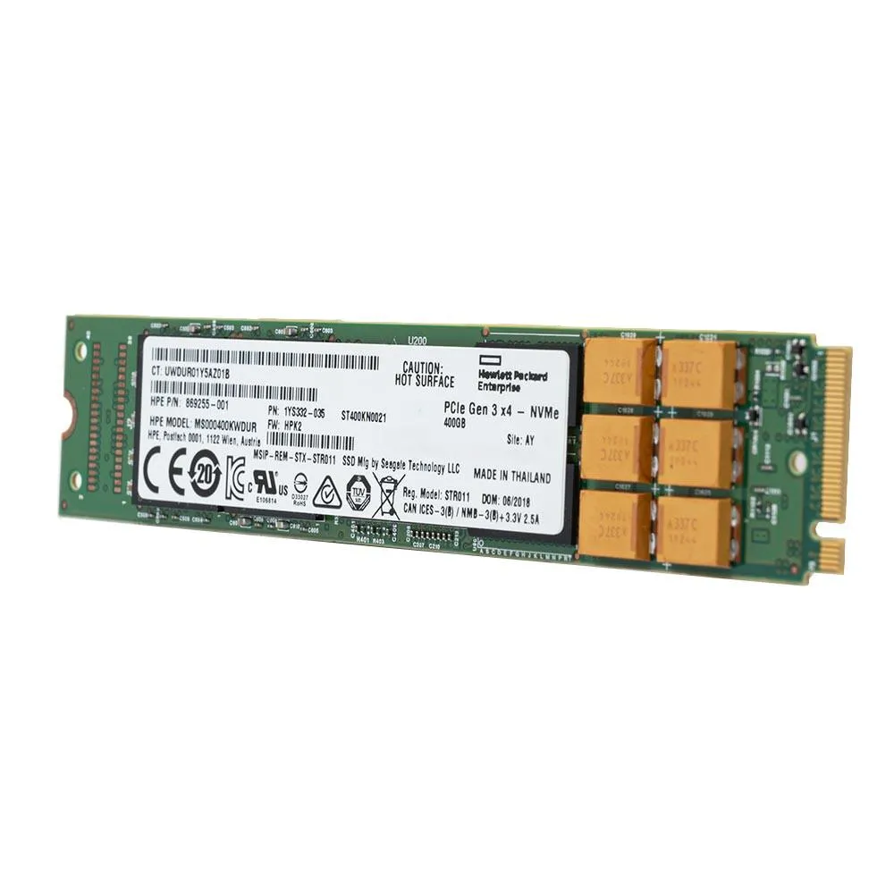 HP MS000400KWDUR 869255-001 400GB PCIe Gen 3.0 x4 4GB/s Mixed Use MLC M.2 22110 Refurbished SSD