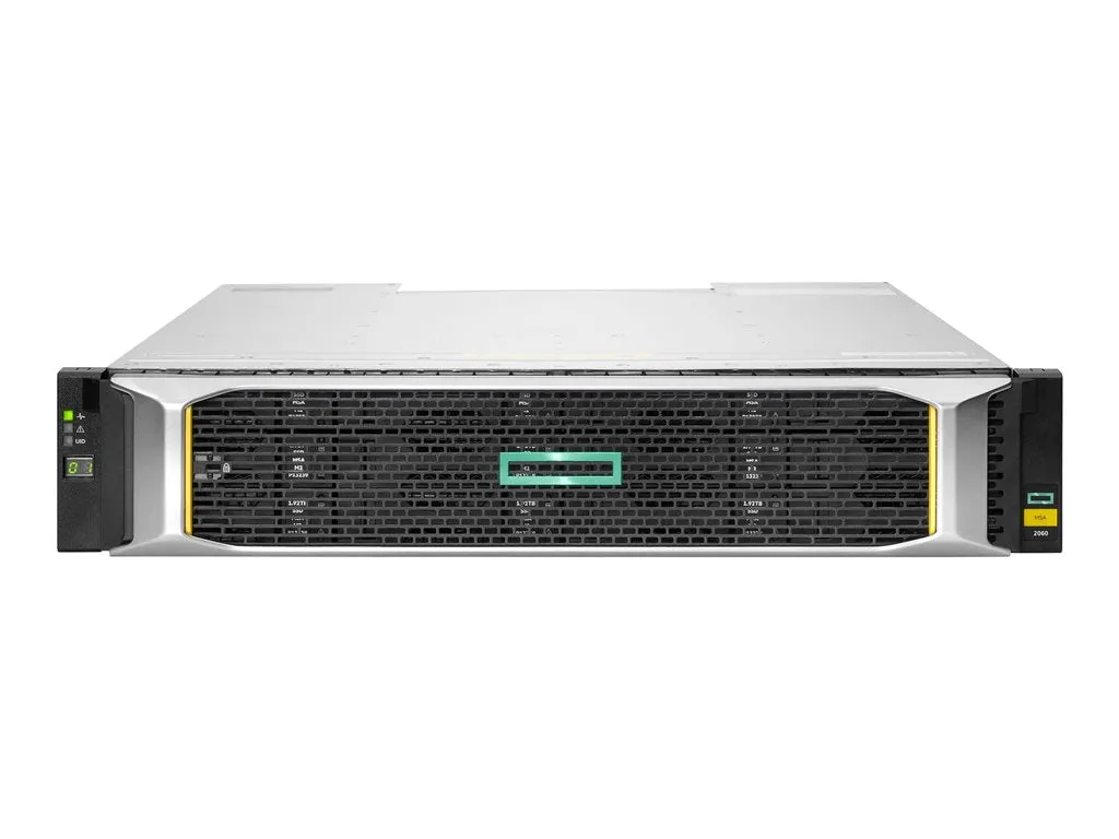 HPE Modular Smart Array 2060 10GBase-T iSCSI LFF Storage - Hard drive array - 0 TB - 12 bays (SCSI) - iSCSI (10 GbE) (external) R7J72B