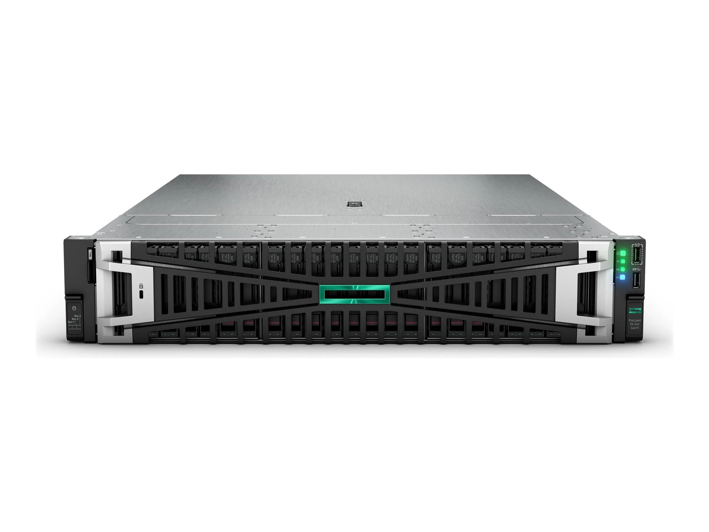 HPE ProLiant DL345 G11 - Server - rack-mountable 2U - 1-way - 1 x EPYC 9354P / up to 3.8 GHz - RAM 256 GB - SATA/SAS/NVMe - hot-swap P75332-005