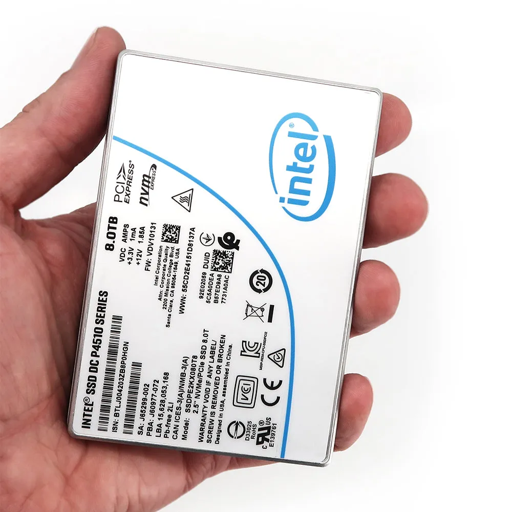 Intel DC P4510 SSDPE2KX080T801 8TB PCIe Gen 3.1 x4 4GB/s 2.5" AES 256-bit SSD