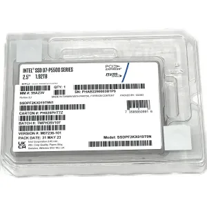 Intel P5500 SSDPF2KX019T9N1 M67236-101 1.92TB PCIe Gen 4.0 x4 8GB/s 3D TLC 1DWPD U.2 NVMe 2.5in Solid State Drive