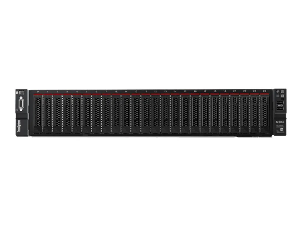 Lenovo ThinkSystem SR665 7D2V - Server - rack-mountable 2U - 2-way - 1 x EPYC 73F3 / up to 4 GHz - RAM 32 GB - SAS - hot-swap 7D2V100ANA