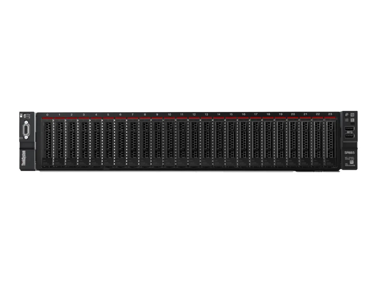 Lenovo ThinkSystem SR665 7D2V - Server - rack-mountable 2U - 2-way - 1 x EPYC 73F3 / up to 4 GHz - RAM 32 GB - SAS - hot-swap 7D2V100ANA