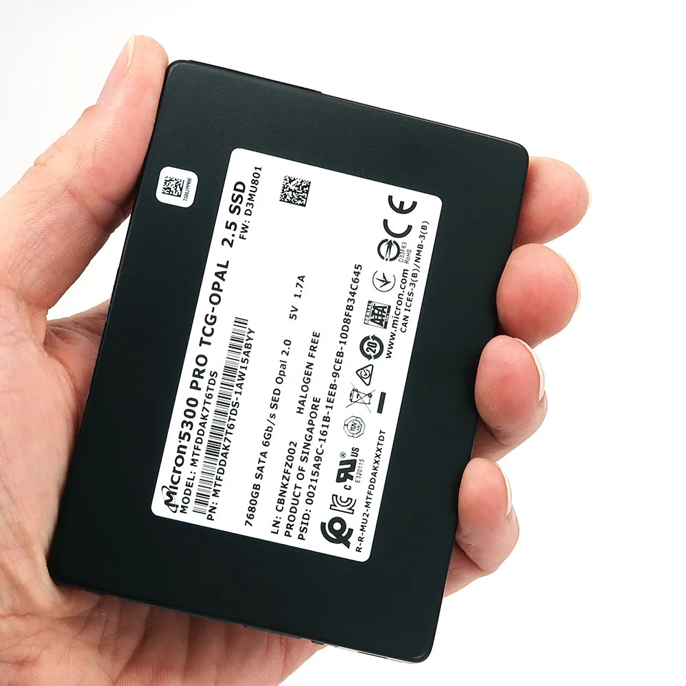 Micron 5300 Pro MTFDDAK7T6TDS-1AW15AB 7.68TB SATA 6Gb/s 2.5in 3D TLC TCG-SED Enterprise Solid State Drive