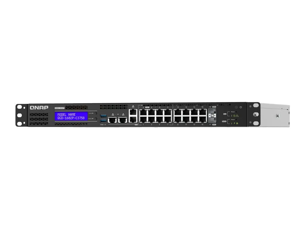 QNAP QGD-1602P - Switch - smart - 4 x 100/1000/2.5G (PoE  )   4 x 100/1000/2.5G (PoE )   8 x 10/100/1000 (PoE )   2 x 10 Gigabit QGD-1602P-C3558-8G-US