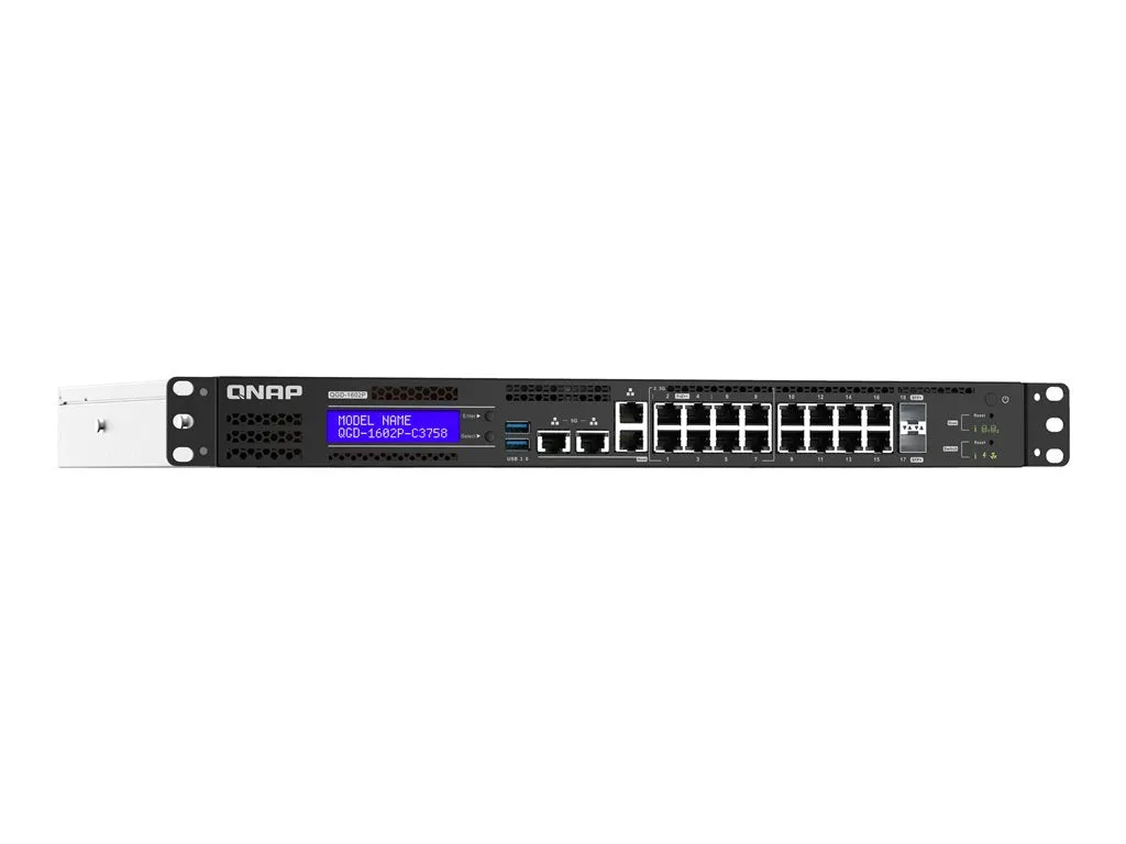 QNAP QGD-1602P - Switch - smart - 4 x 100/1000/2.5G (PoE  )   4 x 100/1000/2.5G (PoE )   8 x 10/100/1000 (PoE )   2 x 10 Gigabit QGD-1602P-C3558-8G-US
