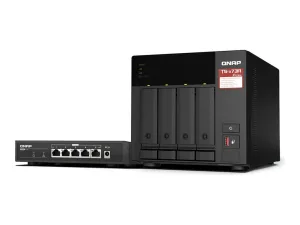 QNAP TS-473A - NAS server - 4 bays - SATA 6Gb/s - RAID JBOD, RAID 0, 1, 5, 6, 10 - RAM 8 GB - 2.5 Gigabit Ethernet - iSCSI support TS-473A-SW5T-US