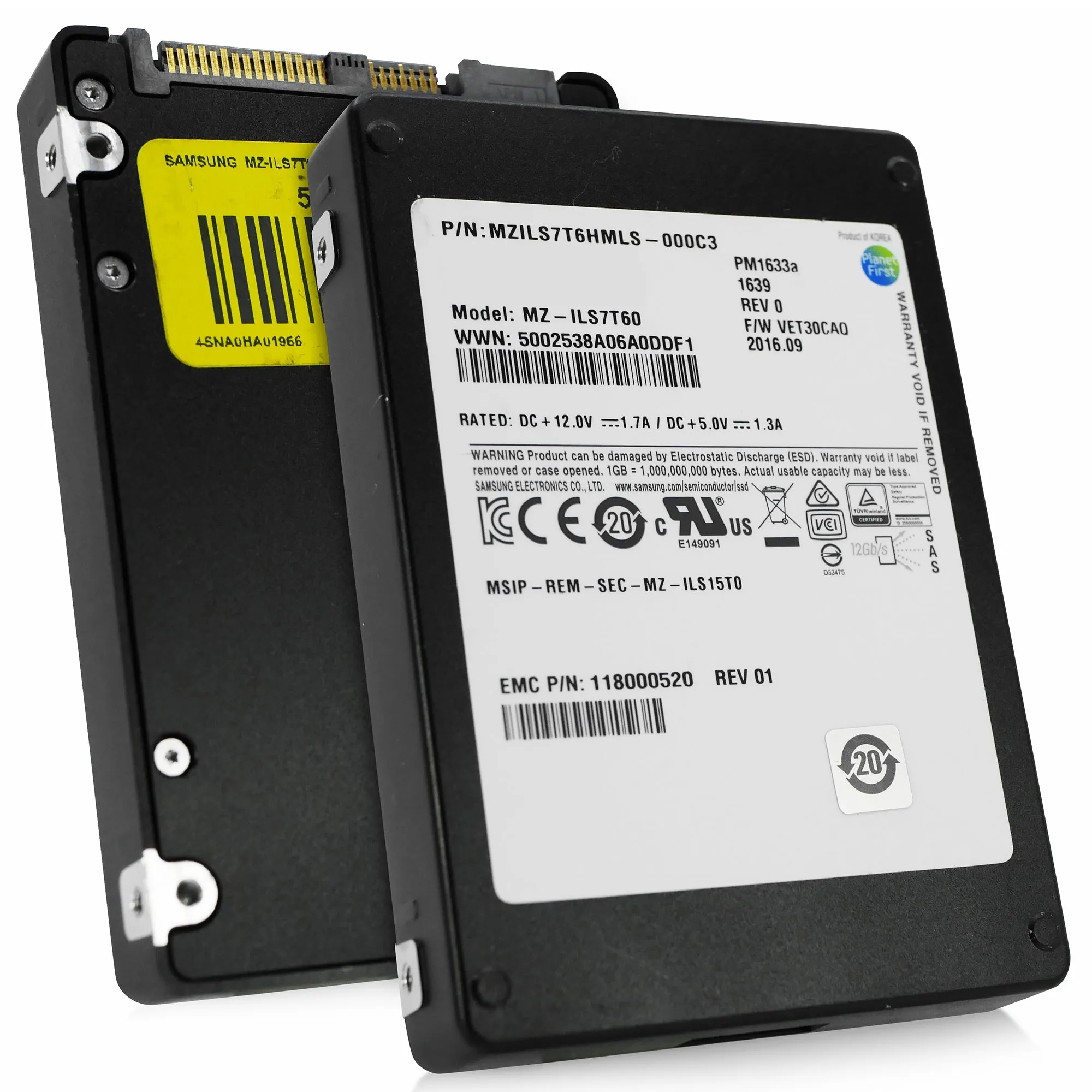 Samsung PM1633a MZILS7T6HMLS 7.68TB 1 DWPD SAS 12Gb/s 2.5in Refurbished SSD