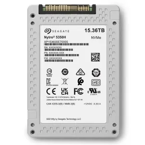 Seagate Nytro 5350H XP15360SE70005 3FM333-002 15.36TB PCIe Gen 4.0 x4 8GB/s 3D eTLC U.2 NVMe 2.5in Refurbished SSD