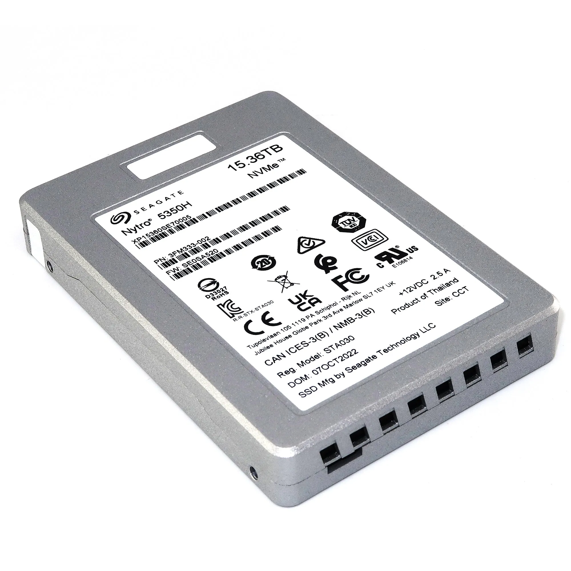 Seagate Nytro 5350H XP15360SE70005 3FM333-002 15.36TB PCIe Gen 4.0 x4 8GB/s 3D TLC U.3 NVMe 2.5in Solid State Drive