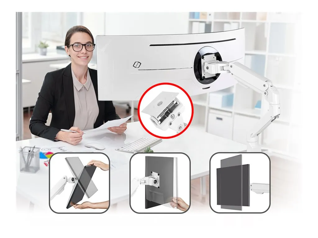 SIIG Single Heavy Duty 34- 49" Monitor Arm with Easy Top Mounting - Weight Between 22-44 lbs - Mounting kit (adjustable monitor CE-MT3S11-S1