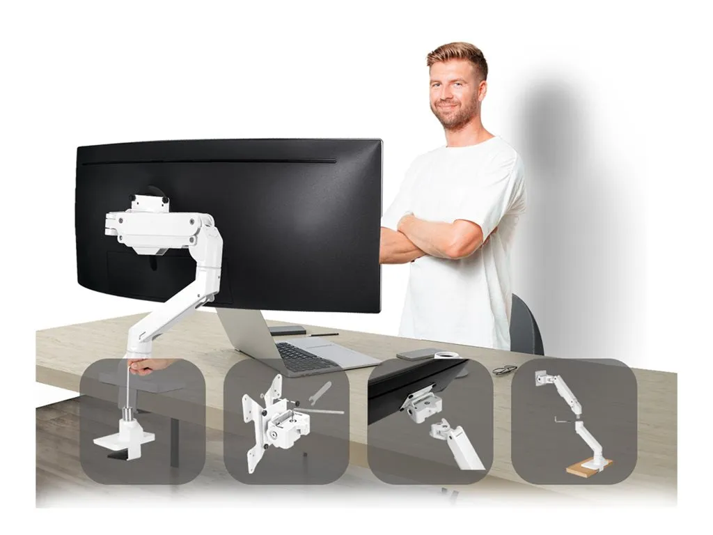 SIIG Single Heavy Duty 34- 49" Monitor Arm with Easy Top Mounting - Weight Between 22-44 lbs - Mounting kit (adjustable monitor CE-MT3S11-S1