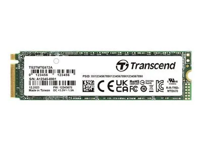 Transcend MTE672A - SSD - encrypted - 256 GB - internal - M.2 2280 (single-sided) - PCIe 3.0 x4 (NVMe) - 256-bit AES - Self-Encrypting TS256GMTE672A