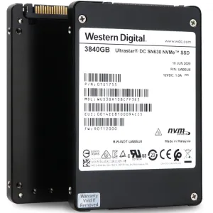 Western Digital Ultrastar DC SN630 WUS3BA138C7P3E3 0TS1755 3.84TB PCIe Gen 3.0 x4 4GB/s VRI 2.5in Refurbished SSD