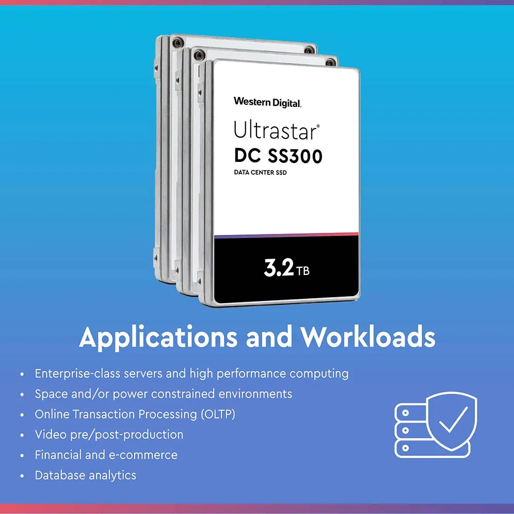Western Digital Ultrastar DC SS300 HUSMR3232ASS204 3.2TB SAS 12Gb/s 512e 2.5in Refurbished SSD