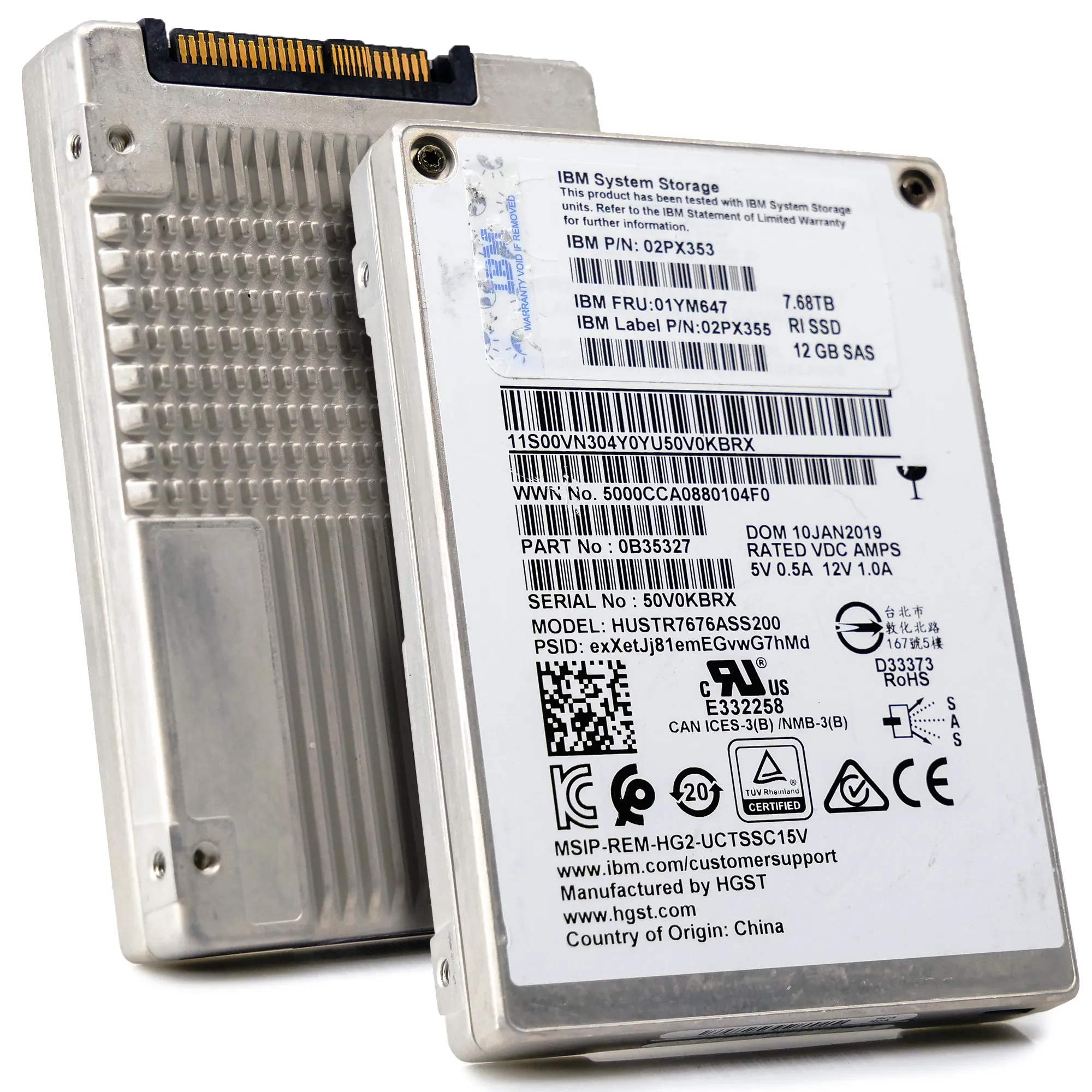 Western Digital/IBM Ultrastar DC SS200 HUSTR7676ASS200 7.68TB 1 DWPD SAS 12Gb/s Read-Intensive MLC 2.5in Solid State Drive